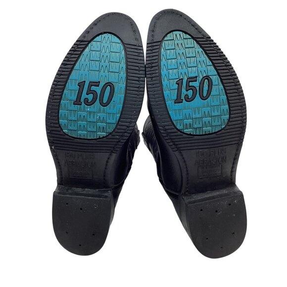 Double-H Mens 9D Work Western Leather Cowboy Boots 3267 Black Vintage - Picture 12 of 16